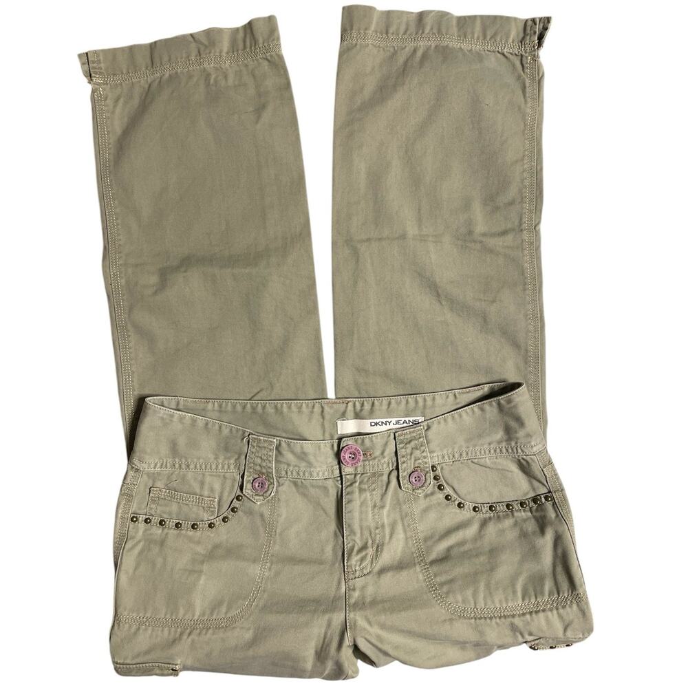 DKNY Jeans Army Green Studded Cargo Pants size 6